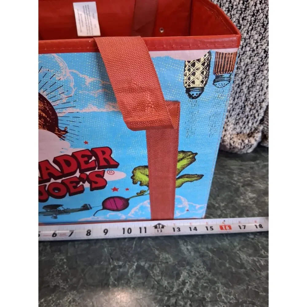 TRADER JOE'S Stand Up Collapsible Tote Grocery Bag Sturdy Durable 6 Gallon NEW